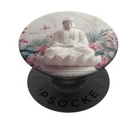 Abstract Buddha Lotus Flower Minimalistic Buddhism Buddhist PopSockets Adhesive PopGrip