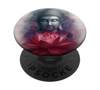 Abstract Buddha Lotus Flower Minimalistic Buddhism Buddhist PopSockets Adhesive PopGrip