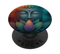 Abstract Buddha Lotus Flower Minimalistic Buddhism Buddhist PopSockets Adhesive PopGrip