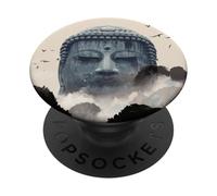 Abstract Buddha Lotus Flower Minimalistic Buddhism Buddhist PopSockets Adhesive PopGrip