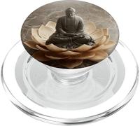 Abstract Buddha Lotus Flower Minimalistic Buddhism Buddhist PopSockets PopGrip for MagSafe