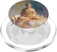 Abstract Buddha Lotus Flower Minimalistic Buddhism Buddhist PopSockets PopGrip for MagSafe