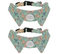 Abstract Butterflies Flying 2 PCS Puppy Collars, Lapel Style Paws Dog Collar with Bow Tie, Adjustable Pet Bowties for Small Medium Dogs Cats