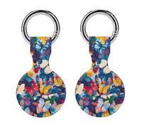 Abstract Butterflys Pattern Full Protective Cover Case with Keyring Silicone Skin