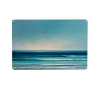 Abstract Calm Ocean Metal Signs Tin Wall Art Decor For Bathroom Toilet Washroom Farmhouse Restroom Yard 20x30 Cm