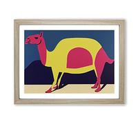 Abstract Camel H1022 BLK Framed Print for Living Room Bedroom Home Office Décor, Wall Art Picture Ready to Hang, Oak A2 Frame (64 x 46 cm)