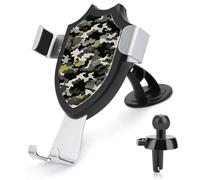 Abstract Camouflage Car Phone Mount Universal Auto Phone Holder Adjustable Cellphone Car Mount 360° Rotation, Dashboard & Windshield & Air Vent Strong Suction Cup Phone Stand Compatible with All Smart