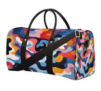Abstract Camouflage Foldable Travel Duffle Bag Waterproof Sports Gym Bag with Shoulder Straps