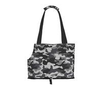 "Abstract Camouflage Prints Small Dog Carrier Bag, Portable Cat Carrier Handbag, Foldable Pet Carrier Bag, Personalized Pattern Design"
