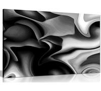 Abstract Canvas Wall Art Large Grey Black White Framed 36x24in Print | Ready to Hang, Solid Pine Frame, Pictures for Living Room Bedroom Hallway, Modern Wall Decor by Panther Print