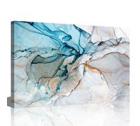 Abstract Canvas Wall Art Prints for Living Room Bedroom Decor Contemporary Teal Blue Gray Artwork Office Home Decor Framed Kitchen Decor Sense Murale Decorative 24x36inch (60x90cm)