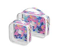 Abstract Cat Anime Girl Colorful Toiletry Bag Hanging TSA Approved Portable Large Cosmetic Bag Men’s Shaving kit