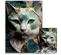 Abstract Cat Gem Kintsugi 1000 Pieces Puzzles for Adults Impossible Jigsaw Puzzles for Adults Family Activity Brain Teaser Home Decor 1000 PCS(38x26cm)