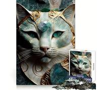 Abstract Cat Gem Kintsugi Jigsaw Puzzles 1000 Piece for Adults Brain Exercise Cozy Fun Family Game Furniture Decor (50x75cm)