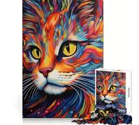 Abstract Cat Hard Jigsaw Puzzle for Adults 1000 Pieces Serene Game Creative Craft Real Challenge Perfect Decor (38x52cm)