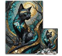 Abstract Cat Kintsugi 1000Piece Jigsaw Puzzle Wooden Puzzles Ideal for Lover Perfect Christmas New Year Valentine's Gift 1000 PCS(75x50cm)