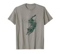 Abstract Cat Ripple Aesthetic Teal Minimalist Fluid Motion Z T-Shirt