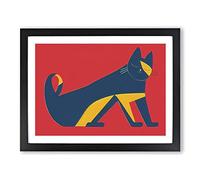 Abstract Cat Vol.6 Framed Print | A2 Black Framed Wall Art | Ready to Hang | Abstract Animal Picture | Living Room Bedroom Lounge Office