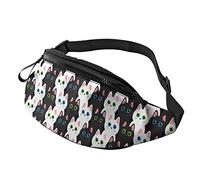 Abstract Cats Pattern Fanny Pack for Men Women Adjustable Belt Waist Pack Bag Fashion Hip Bum Bags for Outdoor Running Workout Travel Hiking