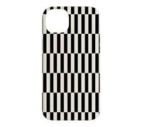 Abstract Checkered Black and Cream Stripes Classic Lines Case for iPhone 14 Plus