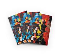 Abstract Chess King Greeting Card Colourful Strategy Any Occasion Set of 3 Blank Inside 5x7 Inch 13x18 cm