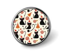 Abstract Christmas Cat Print Enamel Pins for Backpack - Cute Jacket Coat Hat Bags Badge Pins, Funny Unique Novelty Button Pin Women Men Fashion Jewelry Accessories