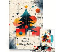 Abstract Christmas Tree Adult Jigsaw Puzzle1000 Pieces Stress Free Premium Print Happy Challenge Xmas Fun Gift (50x75cm)