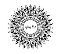 Abstract Circle Feather Ethnic Mandala in Boho Bohemian Style Fine Carving Decals 42x42cm Wall beautification Black