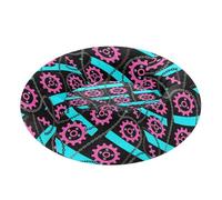 Abstract Circle Pattern Pink Turquoise Pet Dog Beds Warm & Soft fluffier Puppy Beds for Extra Small Size Pets Sleeping