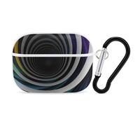 Abstract Circle Swirl AirPod Pro Case, Anti Scratch Hard PC Cover with Keychain, AirPod Pro 2nd/1st Case Accessories for Women Men, White-Style