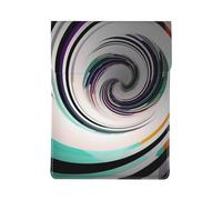 Abstract Circle Swirl Print 13-inch Laptop Sleeve, Slim Shockproof Insertion Design Leather Laptop Case for Office, School, Travel
