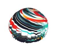 Abstract Circle Swirl Print Shower Cap, Shower Cap for Women Reusable, Waterproof Bath Cap,Quick Drying Bath Hair Cap