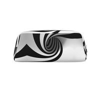 Abstract Circle Swirl Printing Leather Pencil Pouch Pen Case Elegant and Practical Bag for Students Perfect for Office School