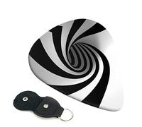 Abstract Circle Swirl Set Of 6 Guitar Plectrums For Acoustic Guitar, Electric Guitar, Bass, Ukulele - Thin, Medium And Thick.