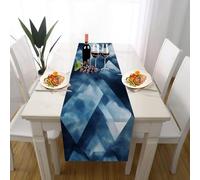Abstract Clouds Table Runner Geometric Triangle Table Cloth, Seasonal Kitchen Dining Decorating, Home Party Modern Universe Banquet Supplies 30x180 cm