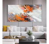 Abstract Coarse Orange Painting Canvas Pictures Wall Art Large Scandinavian Simple Canvas Pictures Wall Art Large Wall Art Canvas Poster Print Bedroom Living Room Decor 70x140cmNo Frame