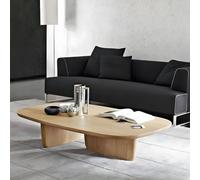 Abstract Coffee Table Modern Solid Wood Coffee Cocktail Table Wabi-sabi Style Pine Wood Coffee Table Living Room Wooden Table Japanese Rectangular Tea Table Natural 55" L x 27.5" W x 16" H