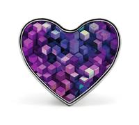 Abstract Color Cubes Purple Heart Shape Lapel Pin Personalized Pinback Button Badges Retro Punk Button Pin Kawaii Heart Badges for Men Women Clothes Bags Hats & Gift
