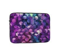 Abstract Color Cubes Purple Laptop Sleeve for Women Men, 15 Inch Waterproof Laptop Bag Lightweight Notebook Computer Cover Bag