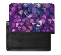 Abstract Color Cubes Purple Passport Holder,Compact Lightweight Waterproof Passport Cover, Portable Stylish Travel Wallet Accessories for Women Men