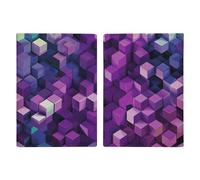 Abstract Color Cubes Purple Passport Holder, ID Card Protector Case Passport Holder with Slot Passports Travel Wallet Document Cover for Women And Men