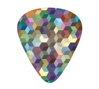 Abstract Color Cubes Purple Print,12 Pcs Guitar Pick,3 Different Thickness Plectrums for Acoustic Guitar Bass Ukulele (0.46mm 0.96mm 0.71mm)