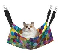 Abstract Color Cubes Purple Print,Cat Hanging Hammock Soft Double Sided Hanging Bed for Small Dogs Pet,L