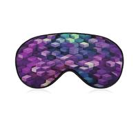 Abstract Color Cubes Purple Sleep Mask,Adjustable Strap Sleeping Mask, Complete Light Blocking Sleep Shade Cover,Soft Breathable Comfortable Blindfold for Women and Men