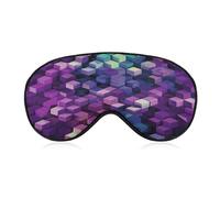 Abstract Color Cubes Purple Sleep Mask for Side Sleeper Light Blocking Night Blindfold Eye Shade Cover with Adjustable Strap Soft Breathable Zero Pressure Eye Masks for Travel Nap
