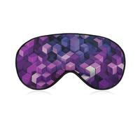 Abstract Color Cubes Purple Sleep Mask for Women Men Side Sleeper Eye Cover with Adjustable Strap Soft Breathable Blackout Mask Slip-Free Deep Sleeping Travel Essentials