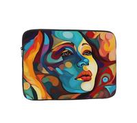 Abstract Colored Woman Face Laptop Case 17 inch, TSA Laptop Sleeve Shockproof Protective Notebook Case Water Resistant Computer Carrying Cover Briefcase Handbags Men Women Computer Bag