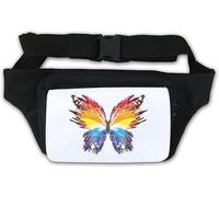 Abstract Colorful Butterfly Nature Art Waist Bag Fanny Pack White