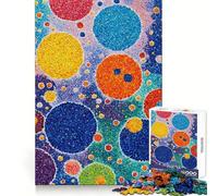 Abstract Colorful Circles 1000 Piece Jigsaws for Teenagers Memory Build Home Play Home Enjoyable Great Gift (38x52cm)