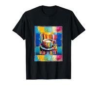 Abstract Colorful Coffee Cup Saucer Illustration T-Shirt